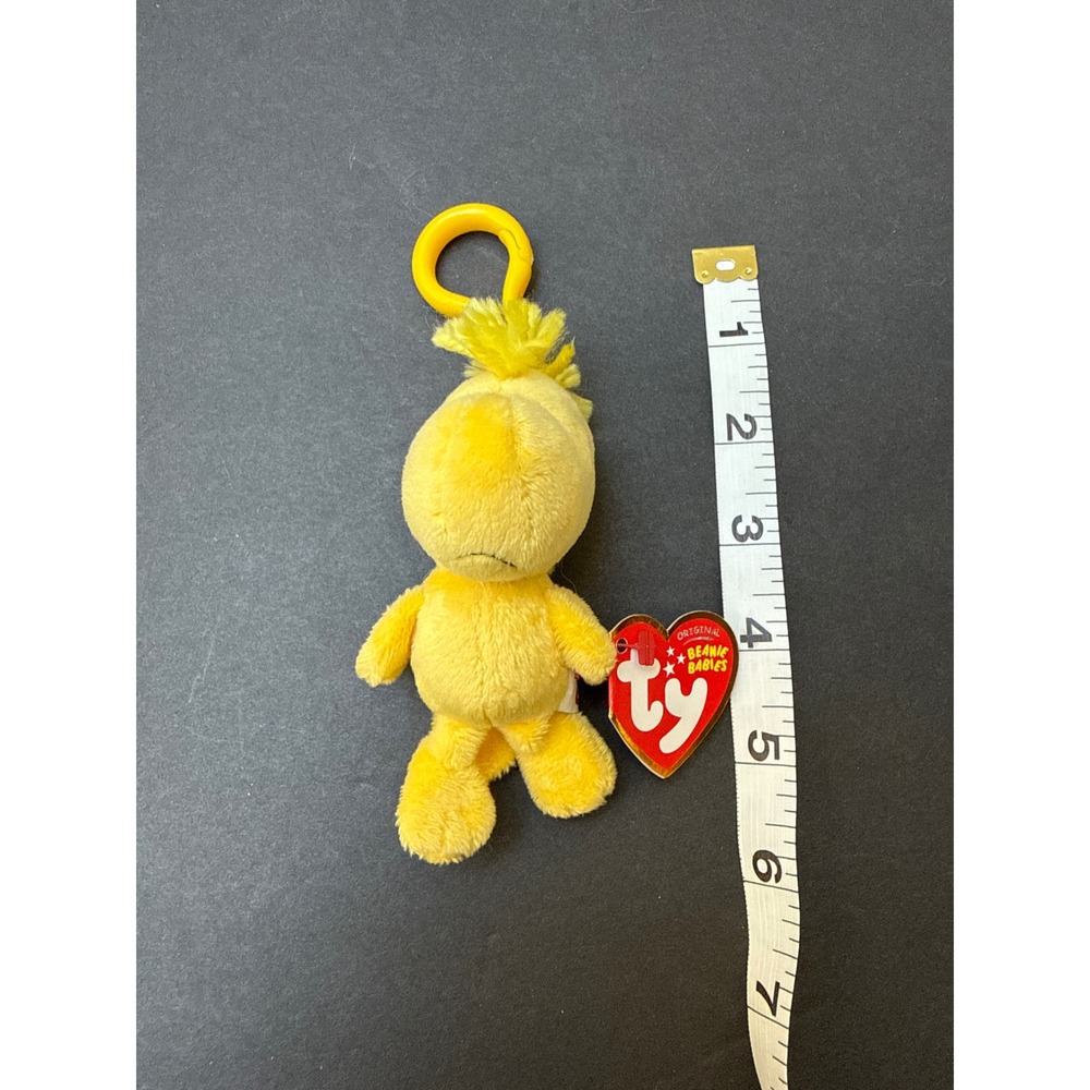 Ty Beanie Babies Peanuts Woodstock Plush Clip On Yellow Bird Keychain 2010 NWT